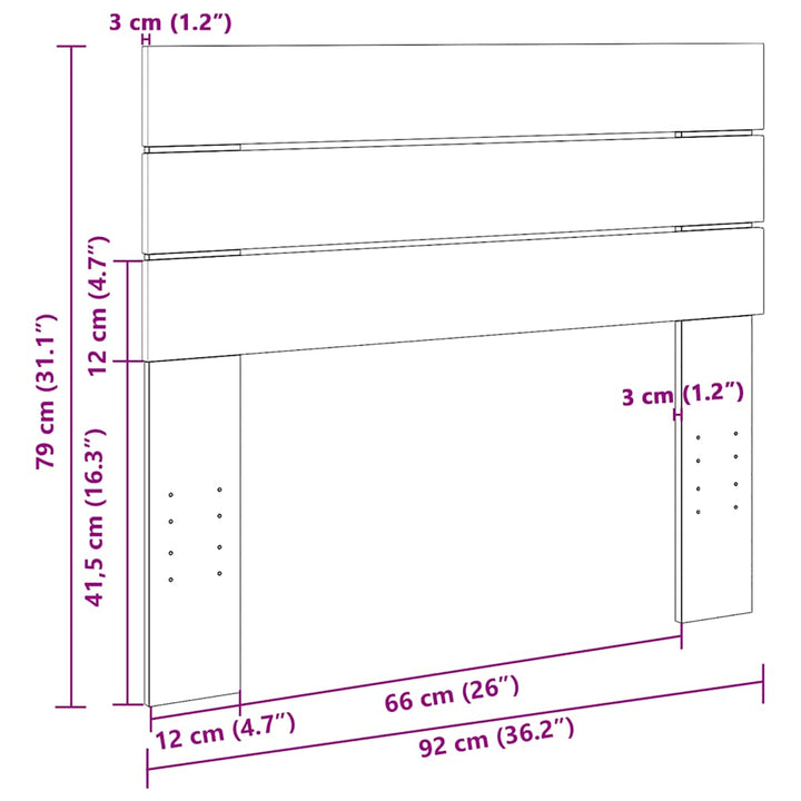 sengegavl 90 cm massivt træ eg