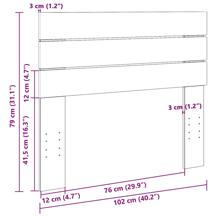 sengegavl 100 cm massivt træ eg