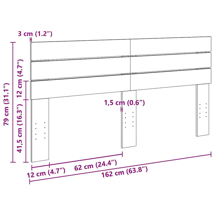 sengegavl 160 cm massivt træ eg