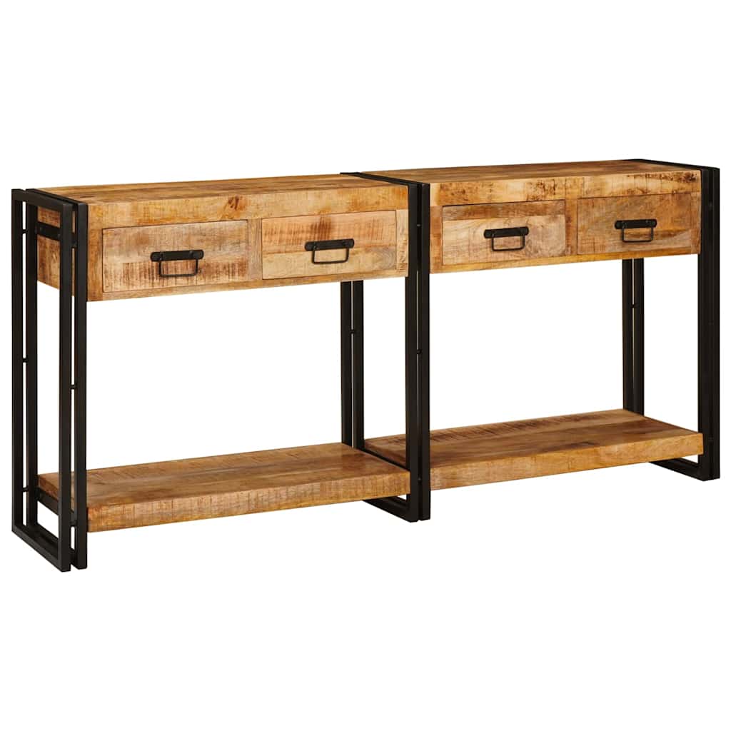 Konsolborde 2 pcs Brun 161 x 33 x 75 cm Massivt mangotræ