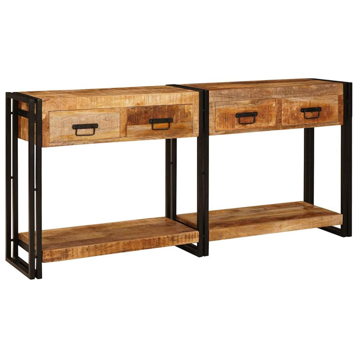 Konsolborde 2 pcs Brun 161 x 33 x 75 cm Massivt mangotræ
