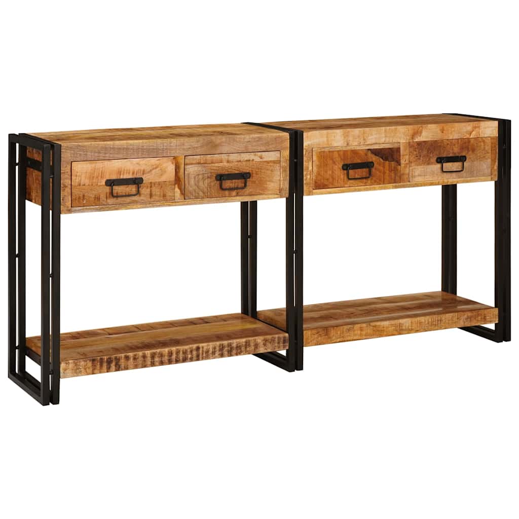 Konsolborde 2 pcs Brun 161 x 33 x 75 cm Massivt mangotræ