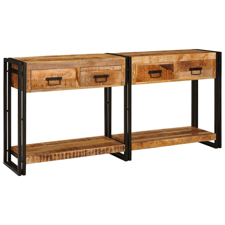 Konsolborde 2 pcs Brun 161 x 33 x 75 cm Massivt mangotræ