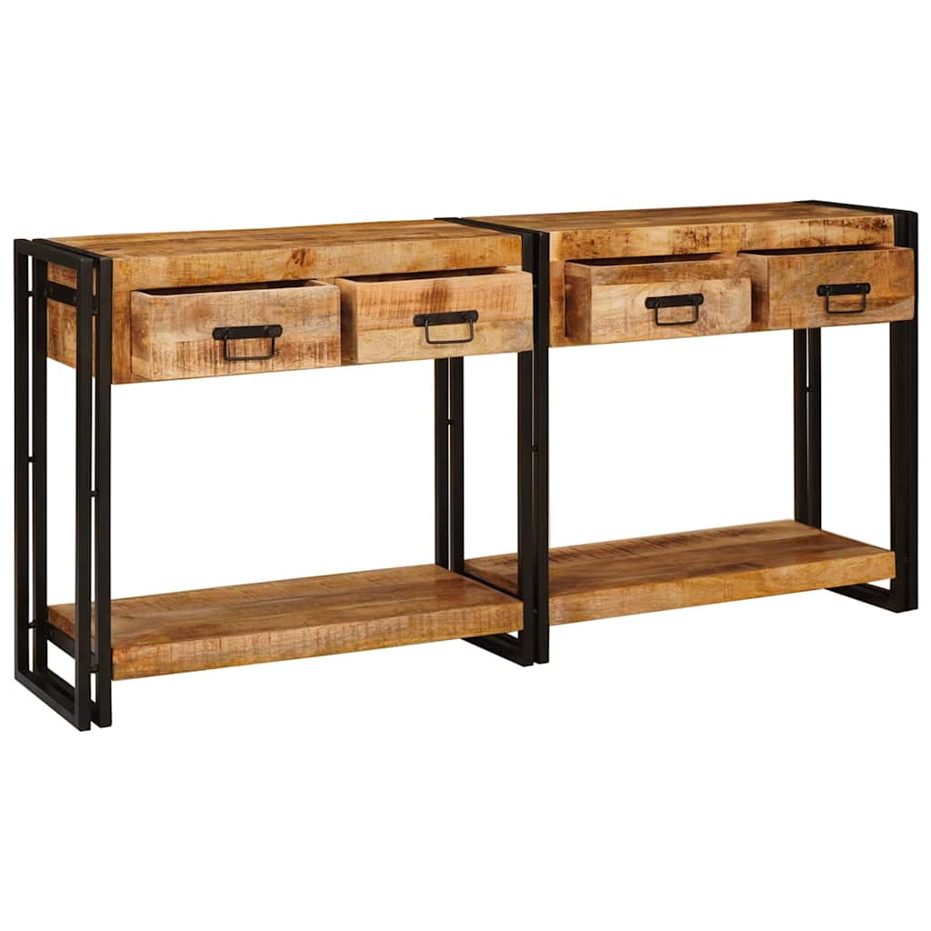 Konsolborde 2 pcs Brun 161 x 33 x 75 cm Massivt mangotræ
