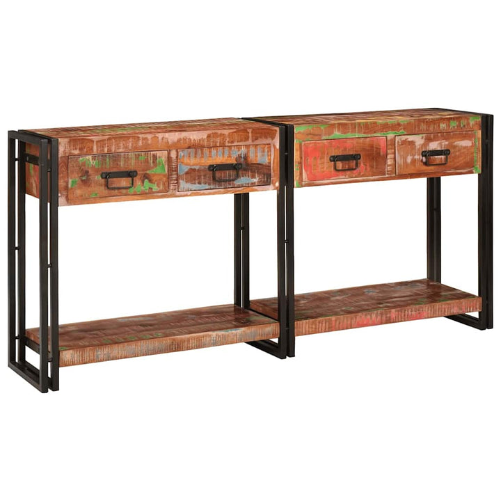 Konsolborde med skuffe 2 pcs Flerfarvet 161 x 33 x 75 cm