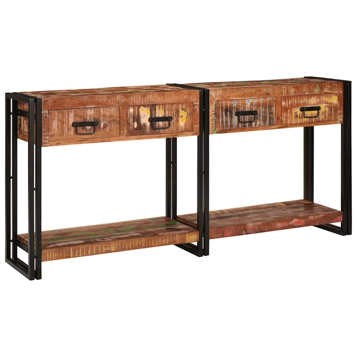 Konsolborde med skuffe 2 pcs Flerfarvet 161 x 33 x 75 cm