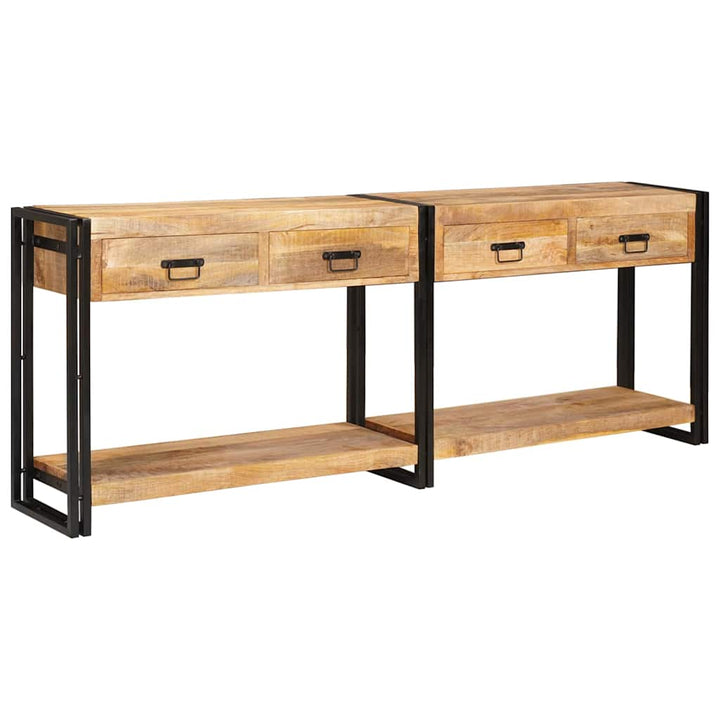 Konsolborde 2 pcs Brun 200 x 33 x 75 cm Massivt mangotræ