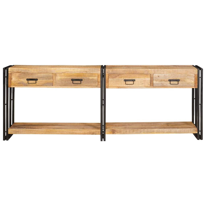 Konsolborde 2 pcs Brun 200 x 33 x 75 cm Massivt mangotræ