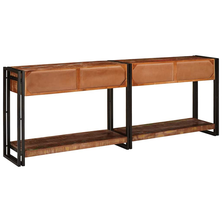 Konsolborde med skuffe 2 pcs Flerfarvet Solid genbrugs træ
