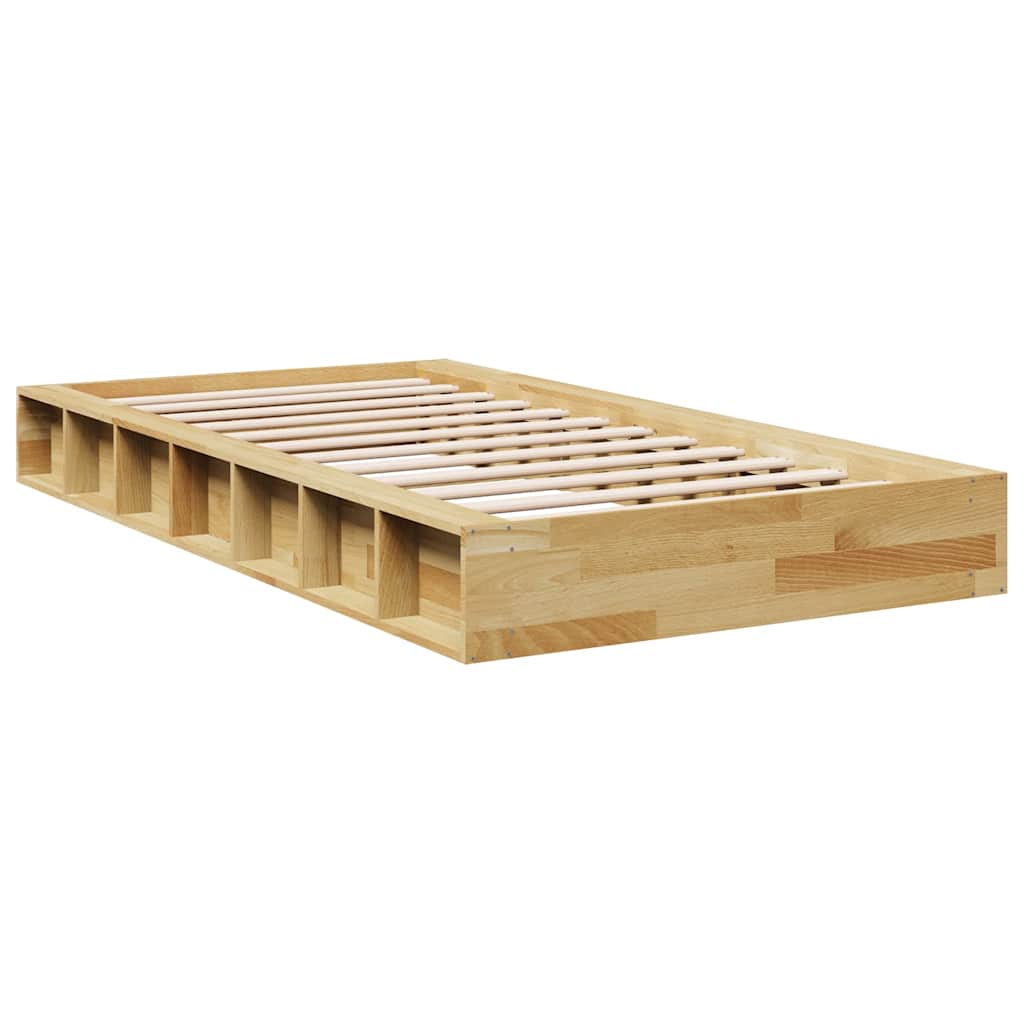 Sengeramme uden madras 90x200 cm Massivt træ Eg