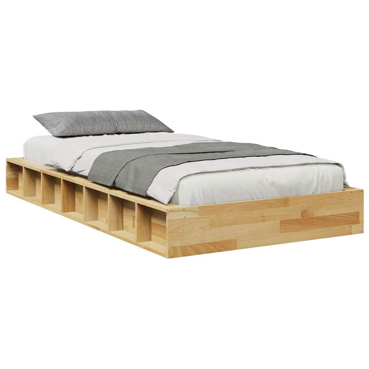 Sengeramme uden madras 90x200 cm Massivt træ Eg