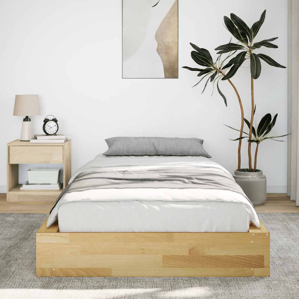 Sengeramme uden madras 100x200 cm Massivtræ Eg