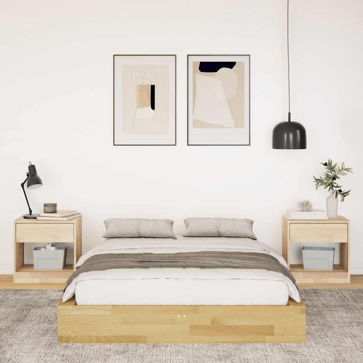 Sengeramme uden madras 120x200 cm Massivt træ Eg