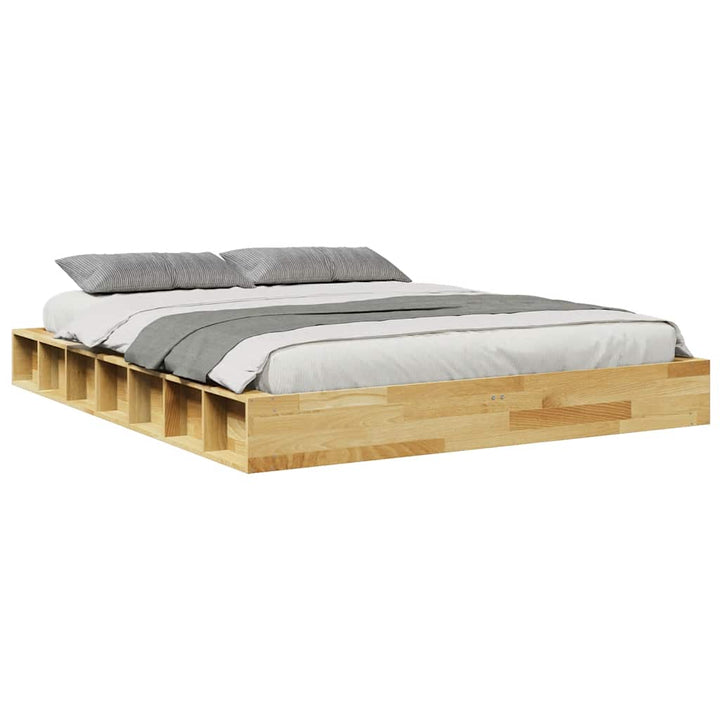 Sengeramme uden madras 150x200 cm Massivt træ Eg