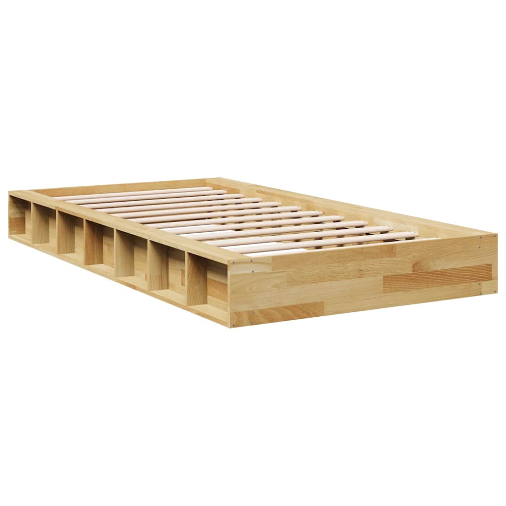 Sengeramme uden madras 75x190 cm Massivt træ Eg