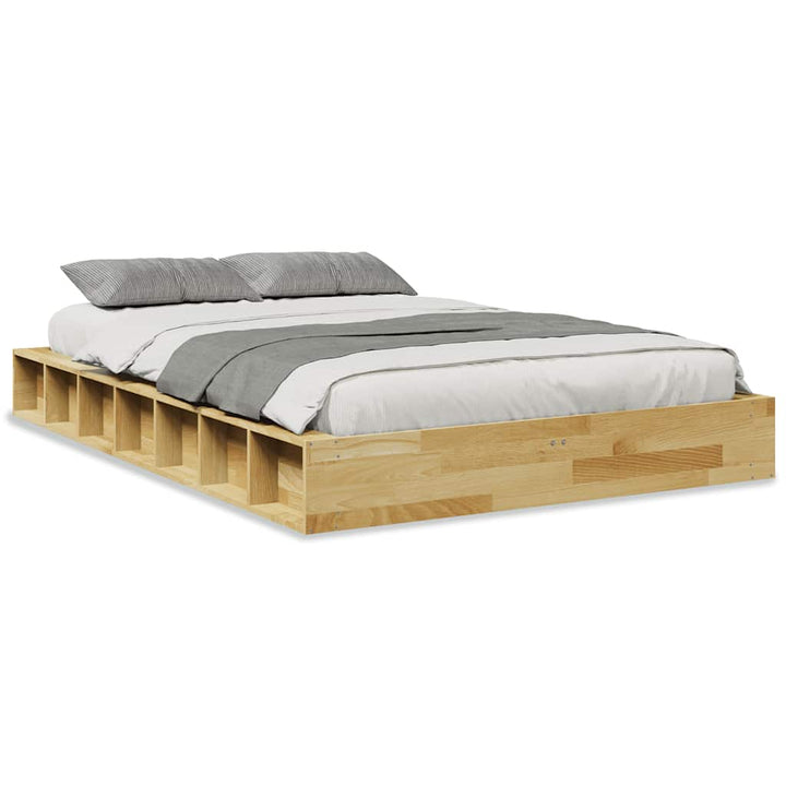 Sengeramme uden madras 120x190 cm Massivt træ Eg