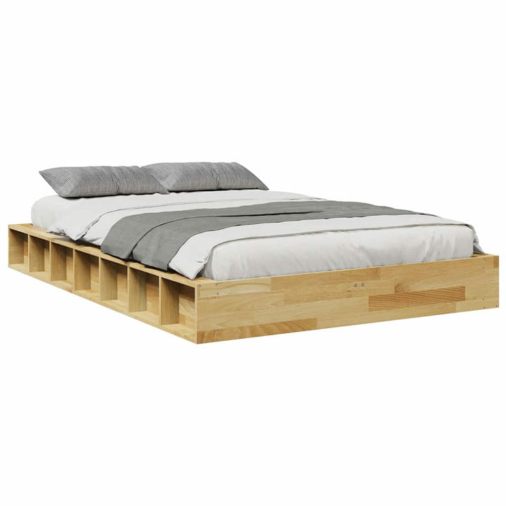 Sengeramme uden madras 120x190 cm Massivt træ Eg