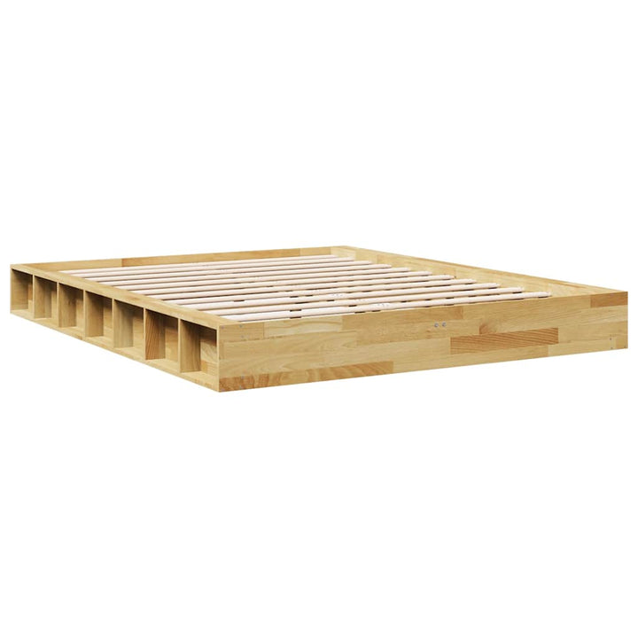 Sengeramme uden madras 140x190 cm Massivtræ Eg