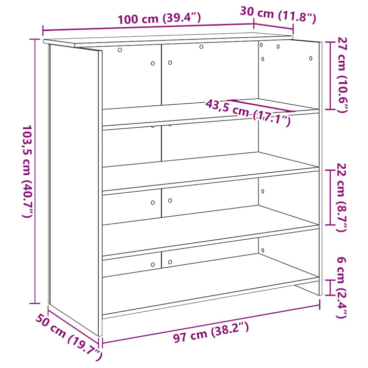 receptionsdisk sort egetræ 100x50x103,5 cm konstrueret træ