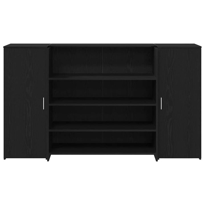 receptionsdisk sort egetræ 180x50x103,5 cm konstrueret træ
