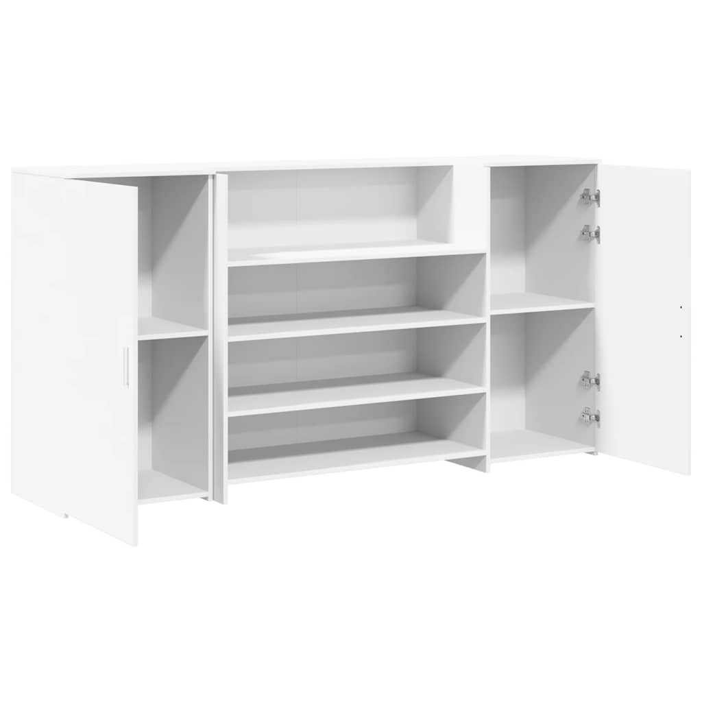 receptionsdisk hvid 200x50x103,5 cm konstrueret træ