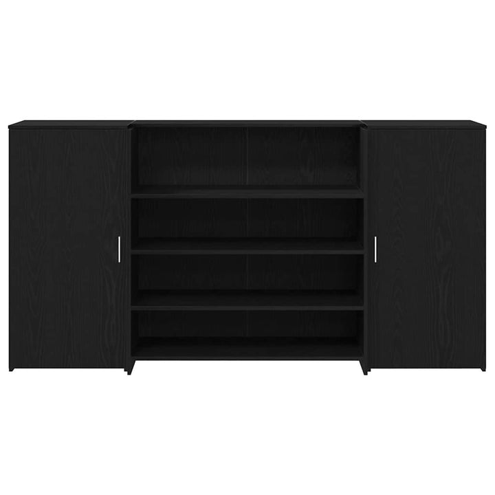 receptionsdisk sort egetræ 200x50x103,5 cm konstrueret træ
