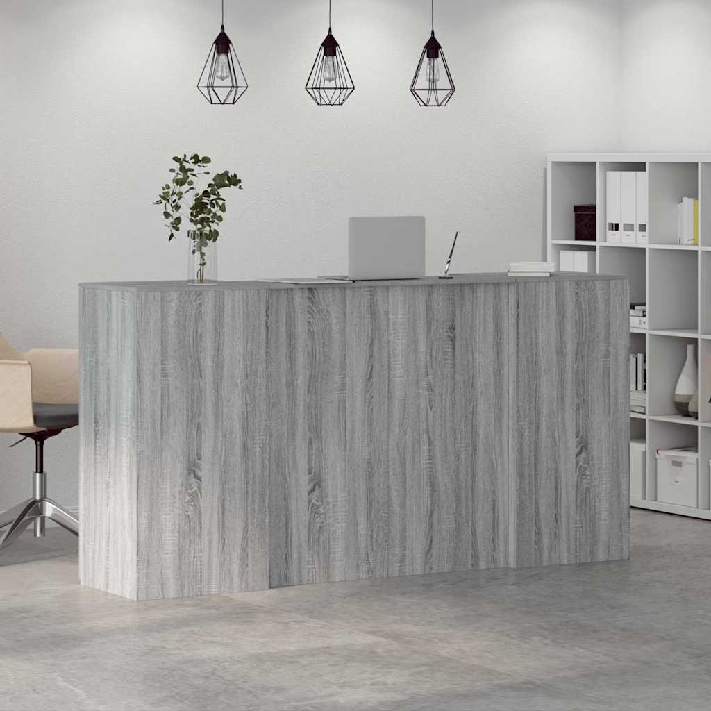 receptionsskranke 200x50x103,5 cm konstrueret træ grå sonoma