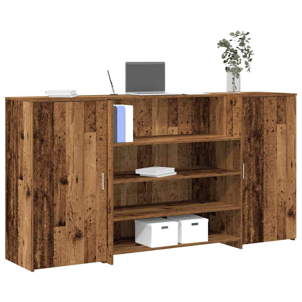 receptionsskranke 200x50x103,5 cm konstrueret træ antikt træ