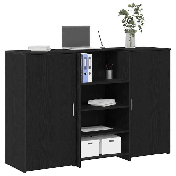 receptionsskranke 155x50x103,5 cm konstrueret træ sort-eg