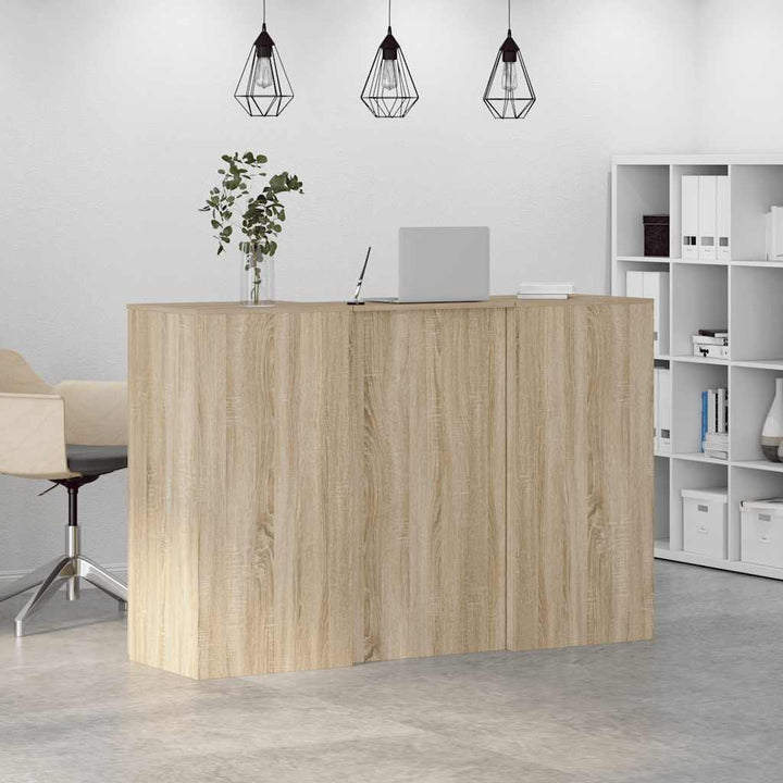 receptionsskranke 155x50x103,5 cm konstrueret træ sonoma-eg