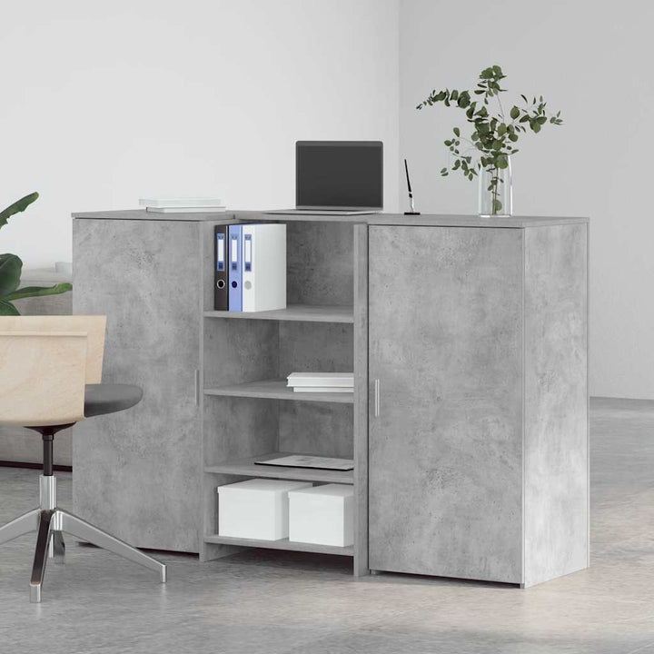 receptionsskranke 155x50x103,5 cm konstrueret træ beton grå