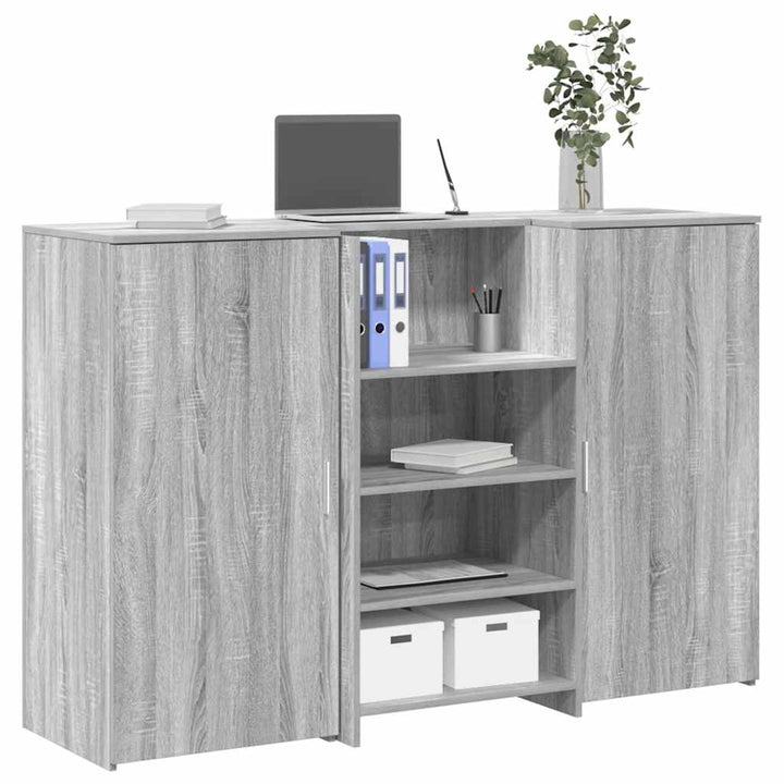 receptionsskranke 155x50x103,5 cm konstrueret træ grå sonoma