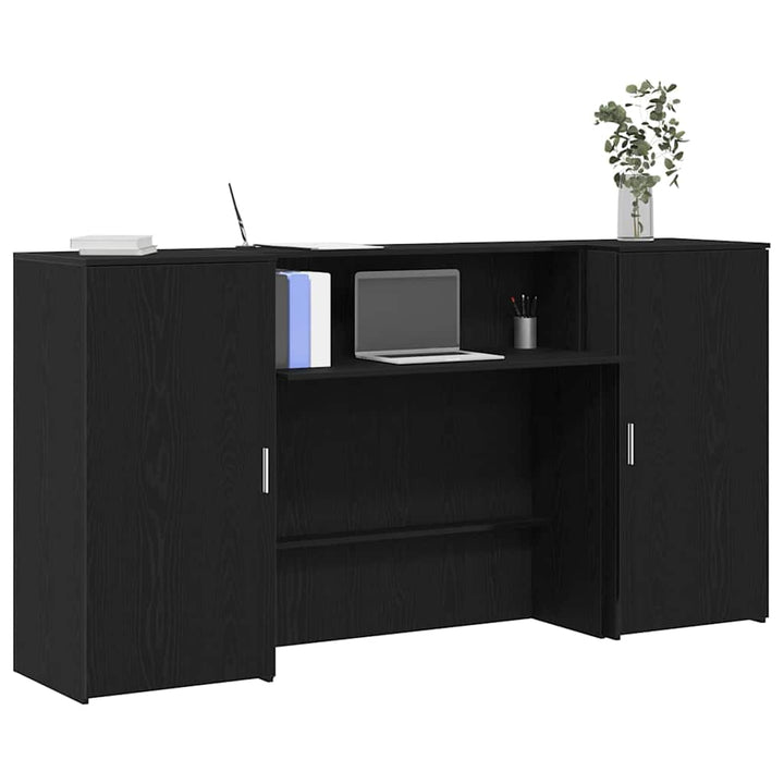 receptionsskranke 200x50x103,5 cm konstrueret træ sort-eg