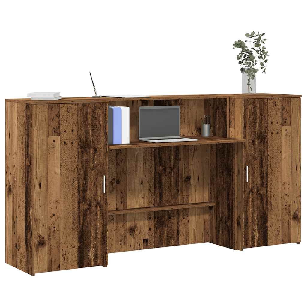 receptionsskranke 200x50x103,5 cm konstrueret træ antikt træ