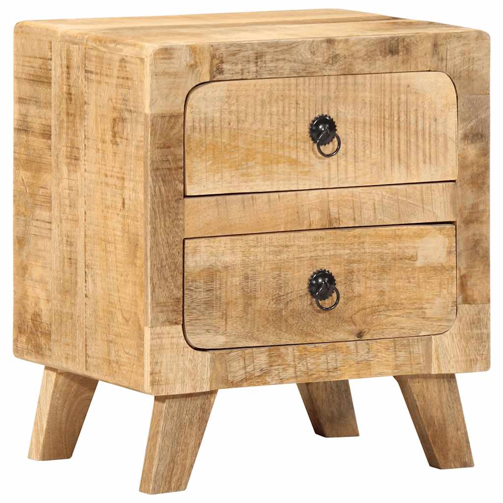 sengeborde 2 stk. 40x32x46 cm massivt ru mangotræ
