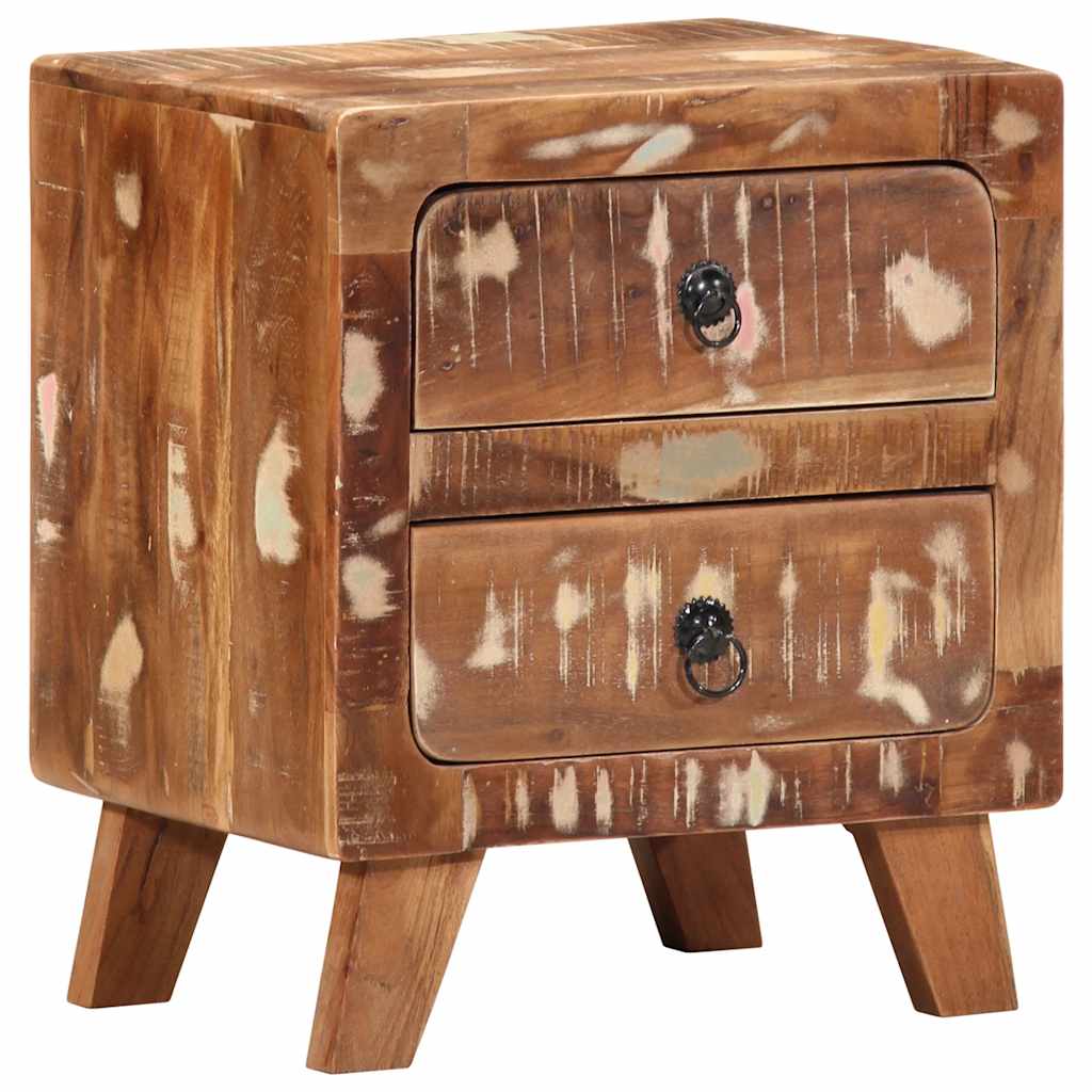 sengeborde 2 stk. 40x32x46 cm massivt genbrugstræ