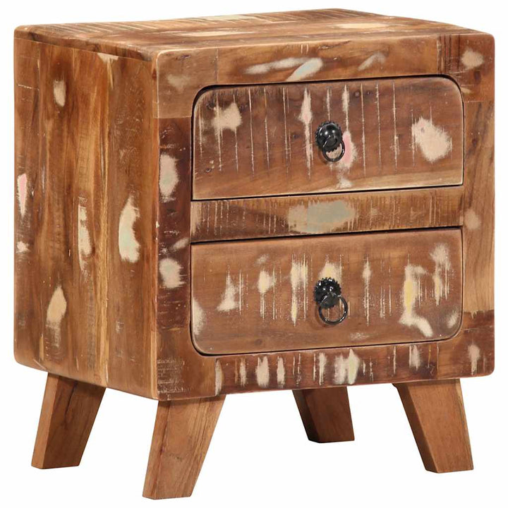 sengeborde 2 stk. 40x32x46 cm massivt genbrugstræ