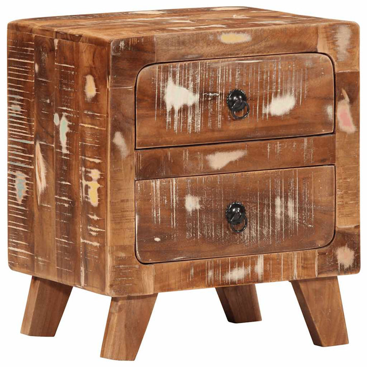 sengeborde 2 stk. 40x32x46 cm massivt genbrugstræ