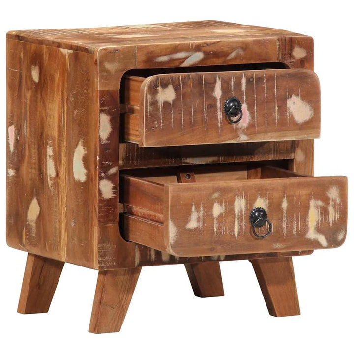 sengeborde 2 stk. 40x32x46 cm massivt genbrugstræ