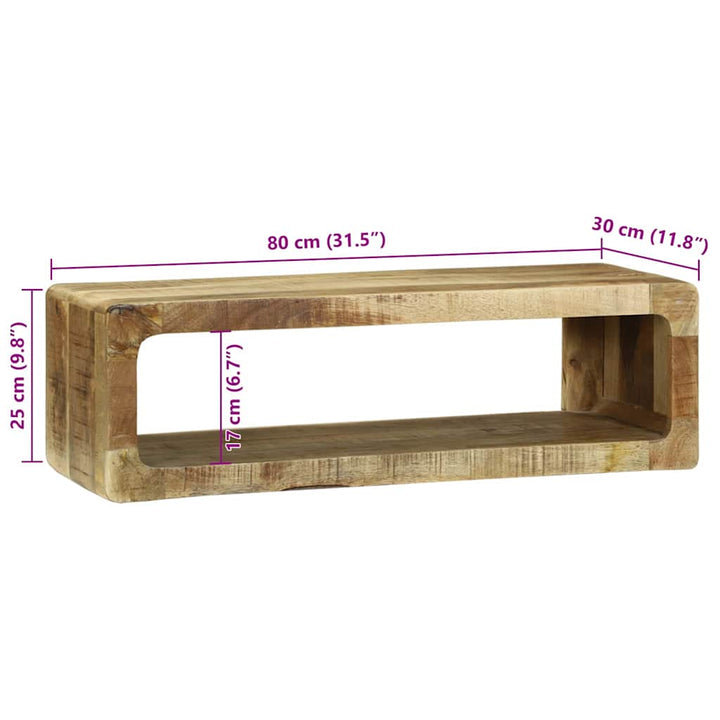 TV-skab med hylde Brun 80 x 30 x 25 cm Massivt mangotræ