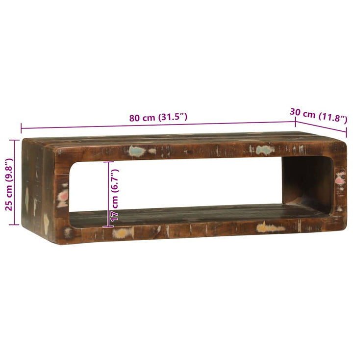 TV-skab Flerfarvet 80 x 30 x 25 cm Massivt genbrugstræ