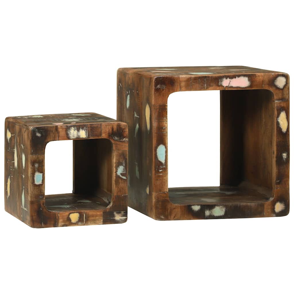 TV Enheder 2 pcs Flerfarvet 36 x 30 x 36 cm Solid genbrugs træ