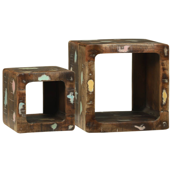 TV Enheder 2 pcs Flerfarvet 36 x 30 x 36 cm Solid genbrugs træ
