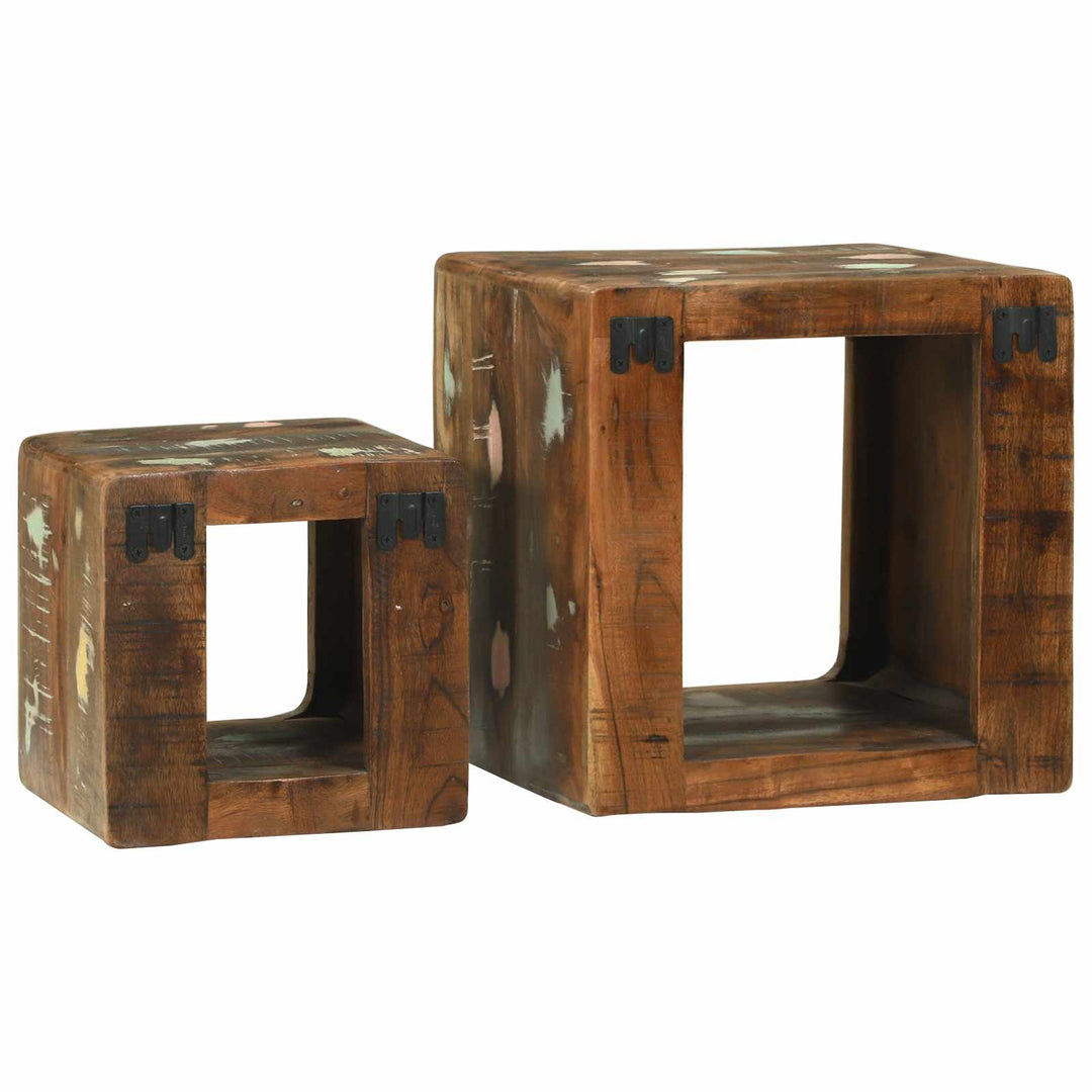 TV Enheder 2 pcs Flerfarvet 36 x 30 x 36 cm Solid genbrugs træ