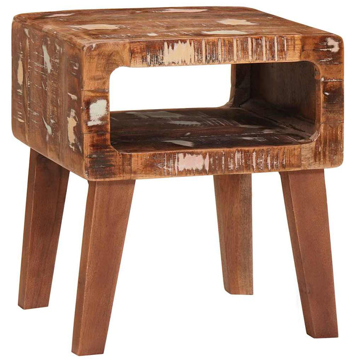 Endebord med hylde Brun 40 x 32 x 46 cm Solid genbrugs træ