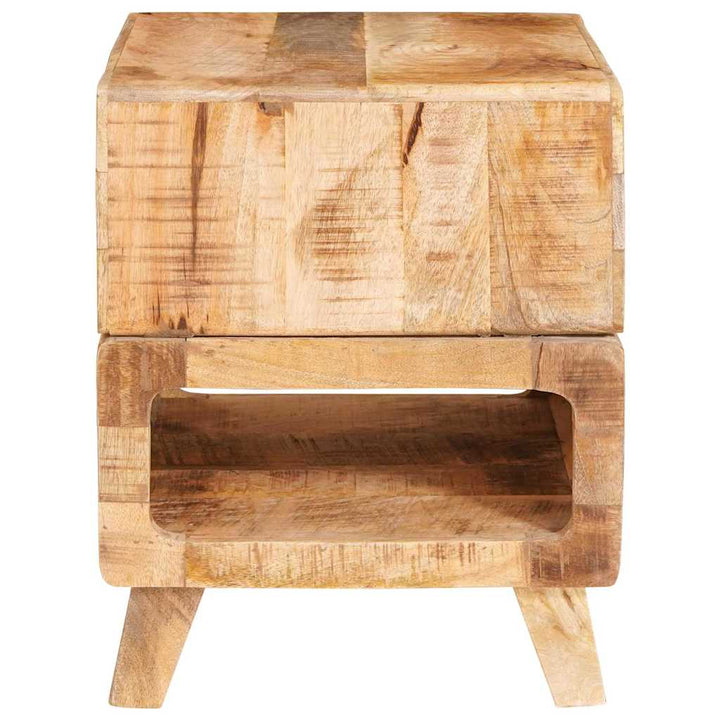 Endebord med hylde Brun 40 x 40 x 49 cm Massivt mangotræ