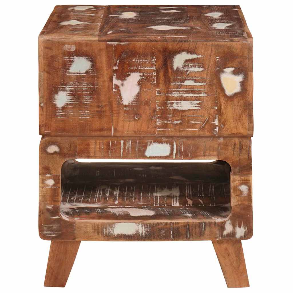 Endebord med hylde Brun 40 x 40 x 49 cm Solid genbrugs træ