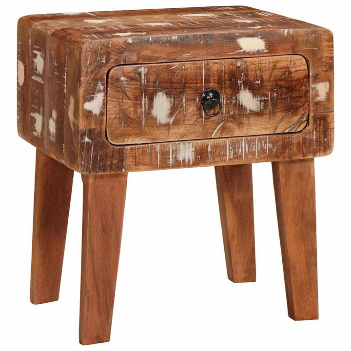 Endebord med skuffe Brun 40 x 32 x 46 cm Solid genbrugs træ