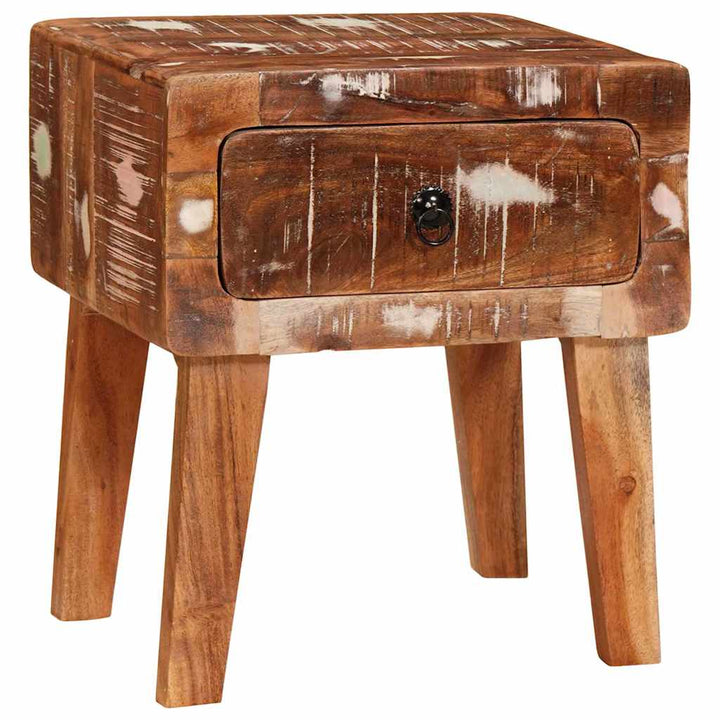 Endebord med skuffe Brun 40 x 32 x 46 cm Solid genbrugs træ