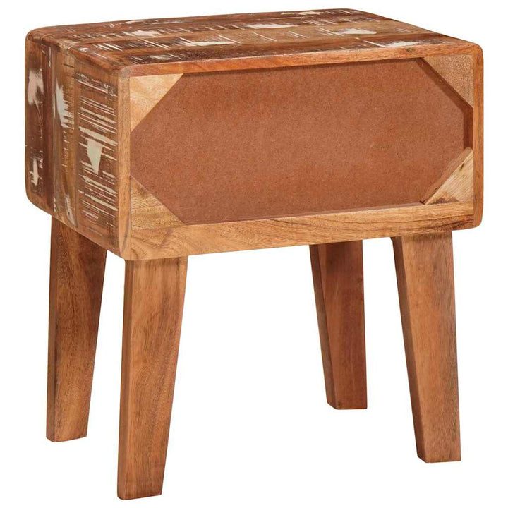 Endebord med skuffe Brun 40 x 32 x 46 cm Solid genbrugs træ